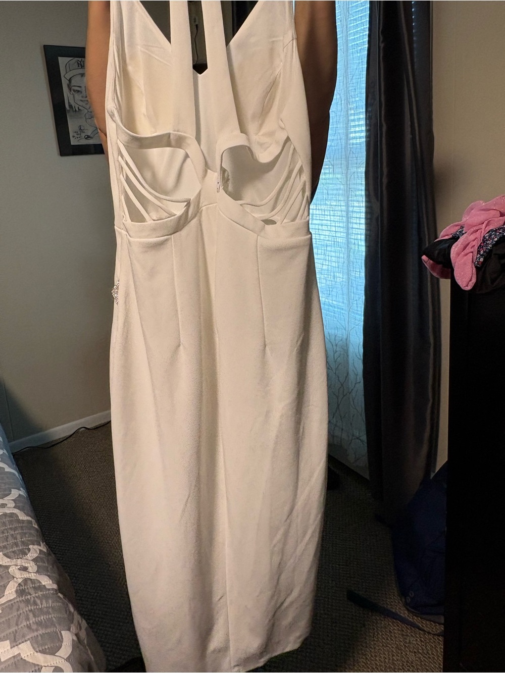 BCX White Backless Cutout Dress